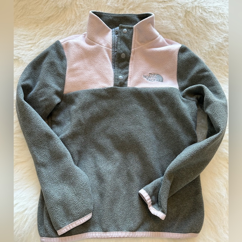 The North Face Kids Fleece Pullover - Pink and Gray